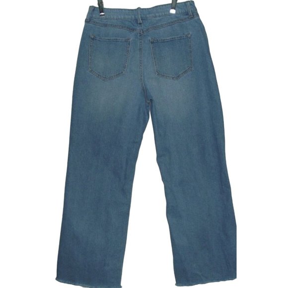 Rewash Jeans Super High Rise Wide Leg 11/30 x29" Womens Frayed Hem deconstructed - Picture 2 of 9